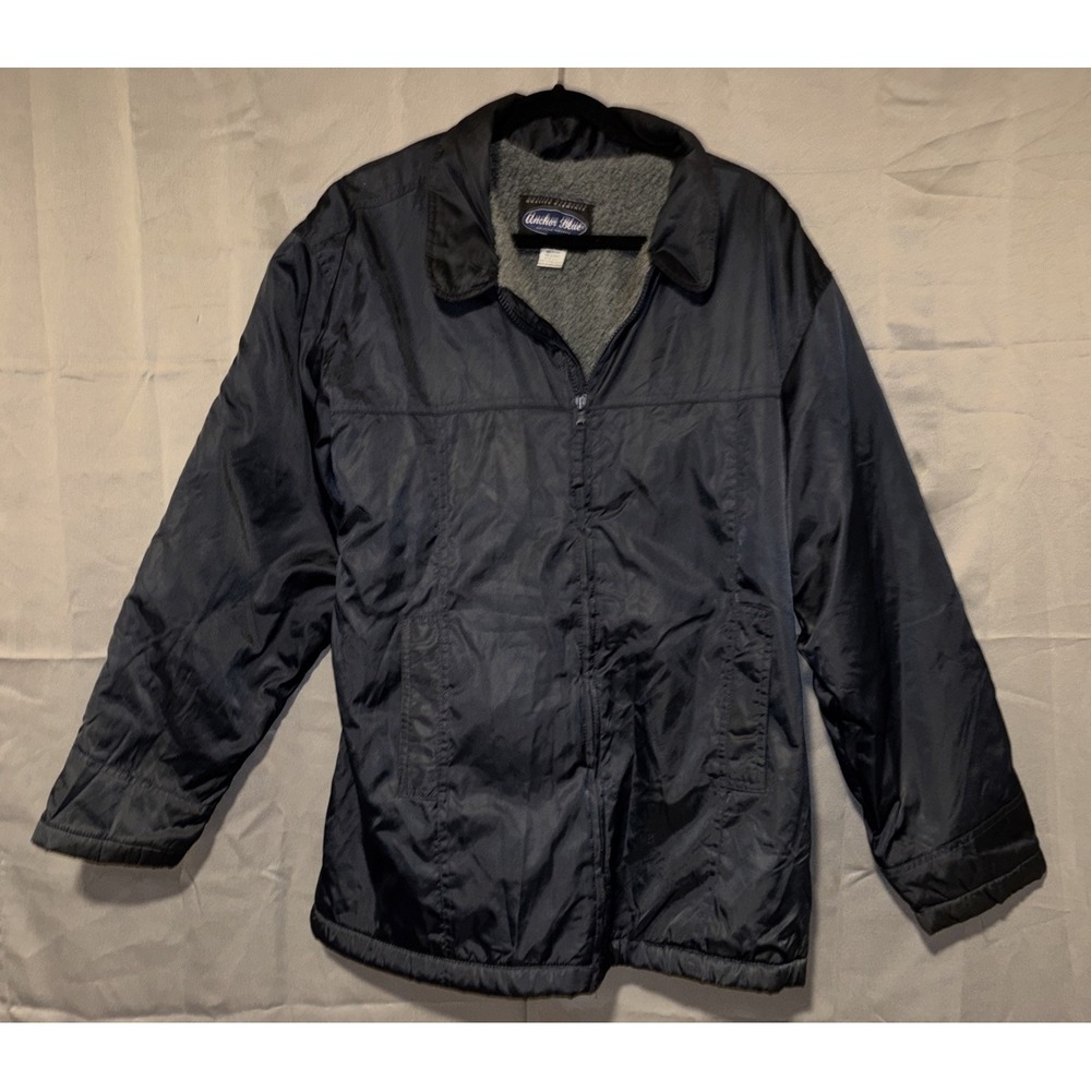 Vintage 90's Anchor Blue Men's Navy Blue Think Rain Jacket Size Medium